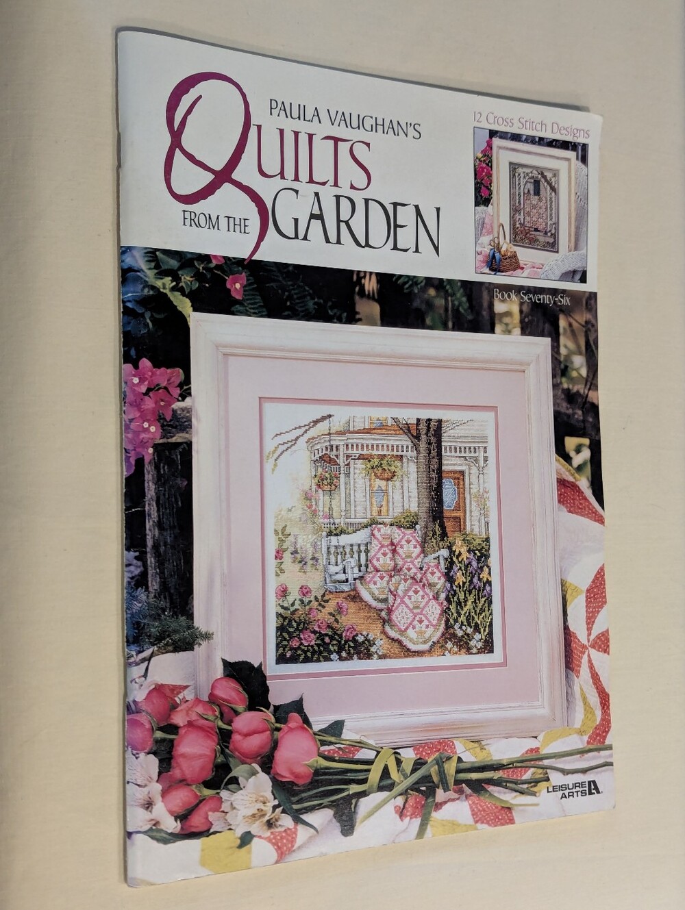 Vintage Leisure Arts Paula Vaughan's Quilts from the Garden Cross Stitch Book 76